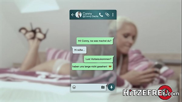 Seksi sarışın Alman anne, kendine bir arkadaş buldu.